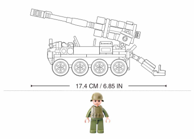 купить Sluban, Конструктор, серия Модельки - Мобильная артиллерия  (159 дет). M38-B0751